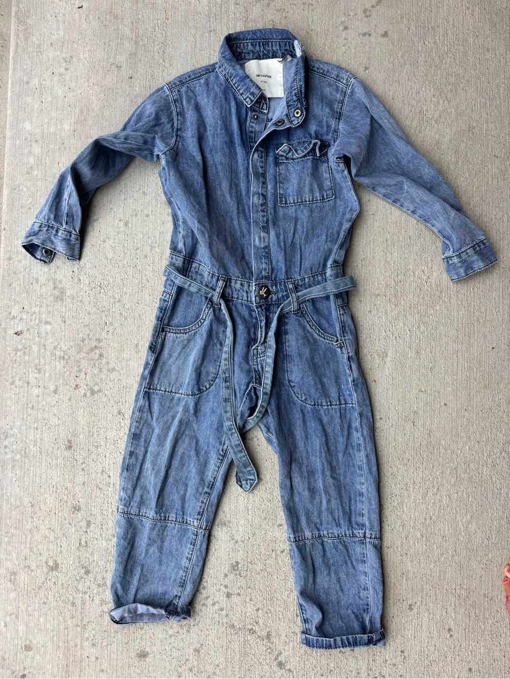 One Teaspoon Kids Denim Utility Jumpsuit - Light Blue